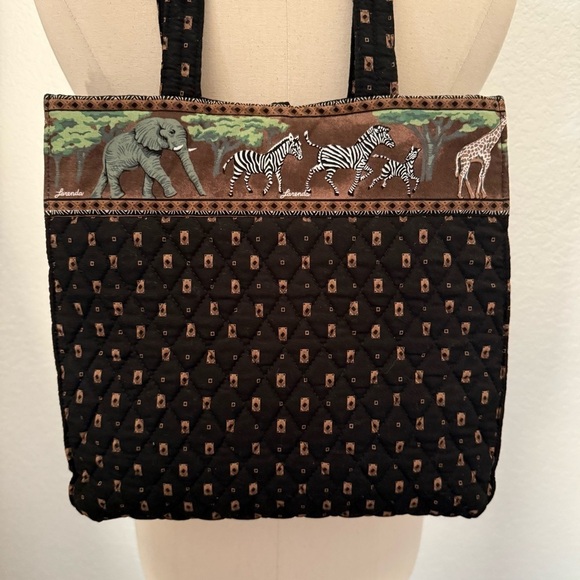 Larenda Quilted Safari Print Tote~ VTG - Picture 8 of 9